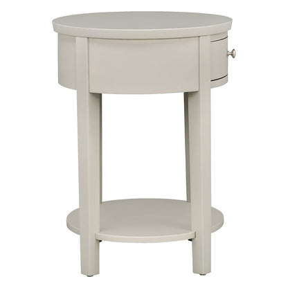 Silver Birch Finish Oval Accent Table