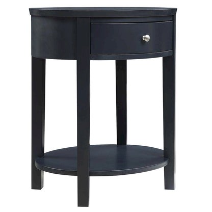 Vulcan Black Finish Oval Accent Table