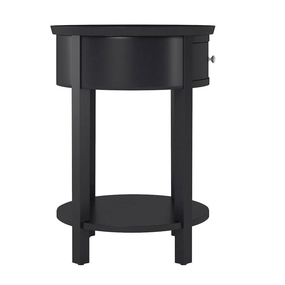 Vulcan Black Finish Oval Accent Table