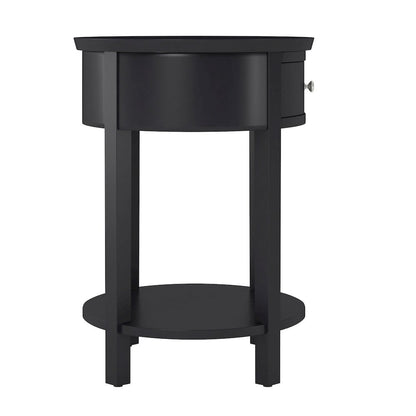 Vulcan Black Finish Oval Accent Table