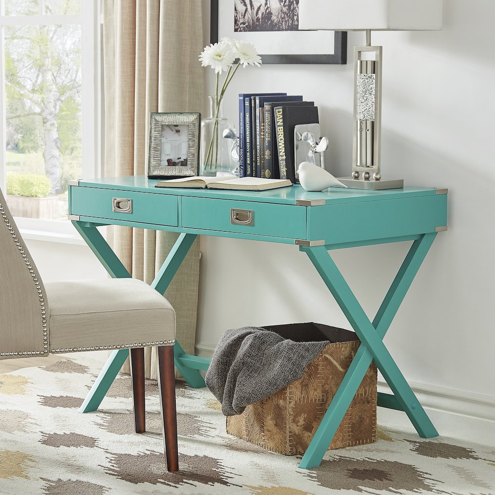 Marine Green Finish X-Base Box Desk
