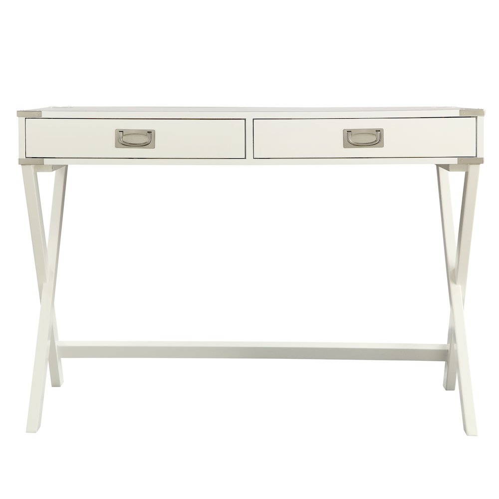 White Finish X-Base Box Desk