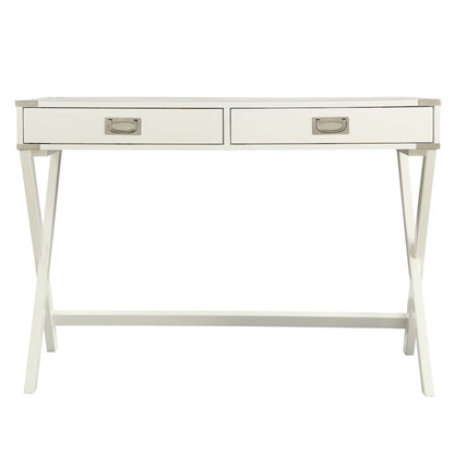 White Finish X-Base Box Desk