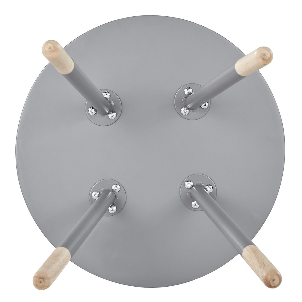 Frost Grey Finish Round Tray End Table