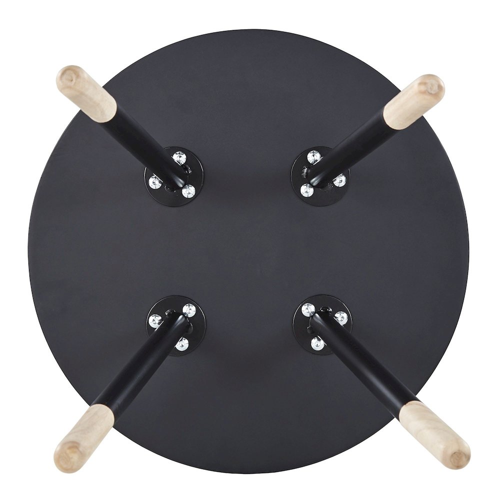 Black Finish Round Tray End Table