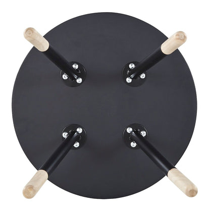 Black Finish Round Tray End Table