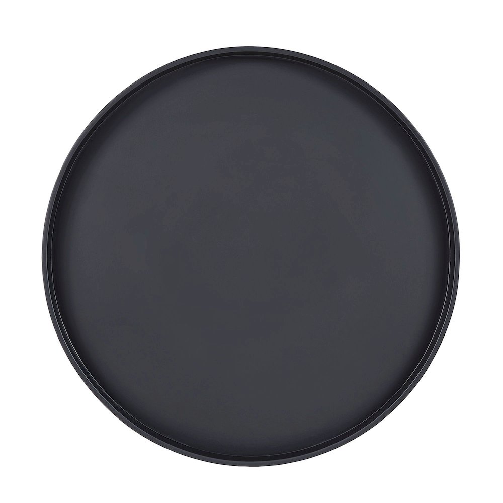 Black Finish Round Tray End Table