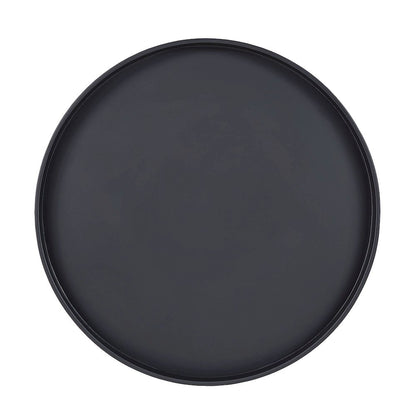 Black Finish Round Tray End Table
