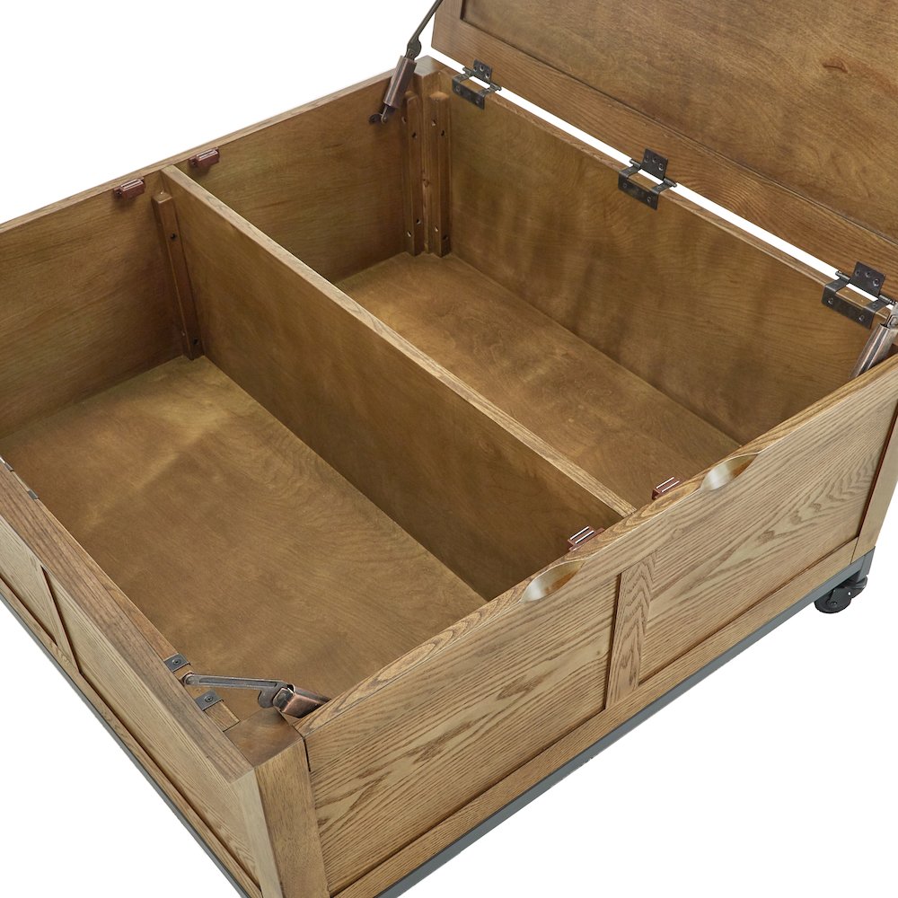 Trunk Square Coffee Table With Iron Casters