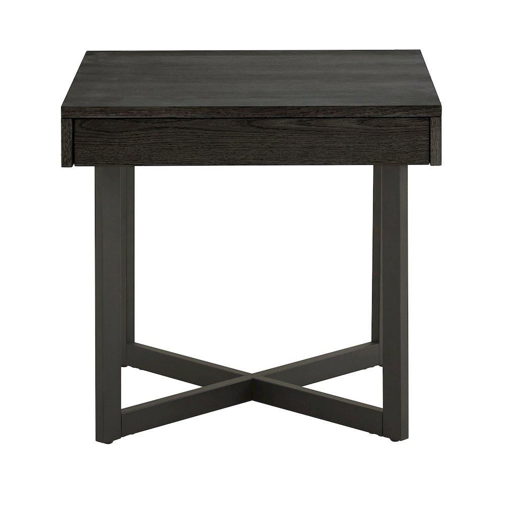 Black Finish End Table With 1 Drawer