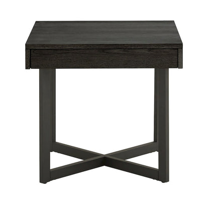 Black Finish End Table With 1 Drawer