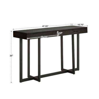Black Finish Sofa Table With 2 Drawers