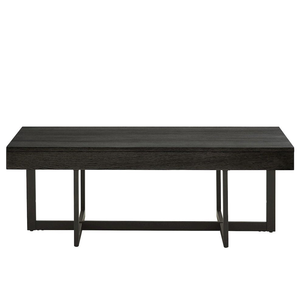 Black Finish Coffee Table With 2 Drawers
