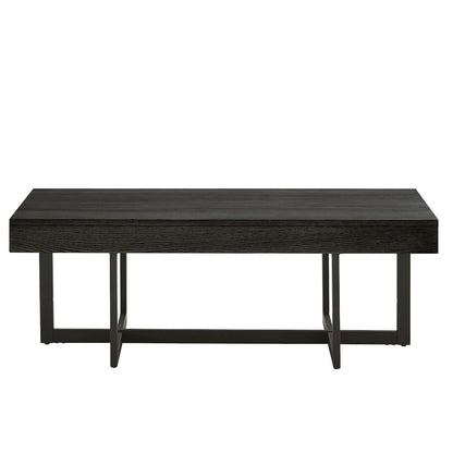Black Finish Coffee Table With 2 Drawers