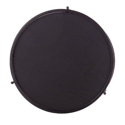 Verlington Round Farmhouse Style End Table in Black Color