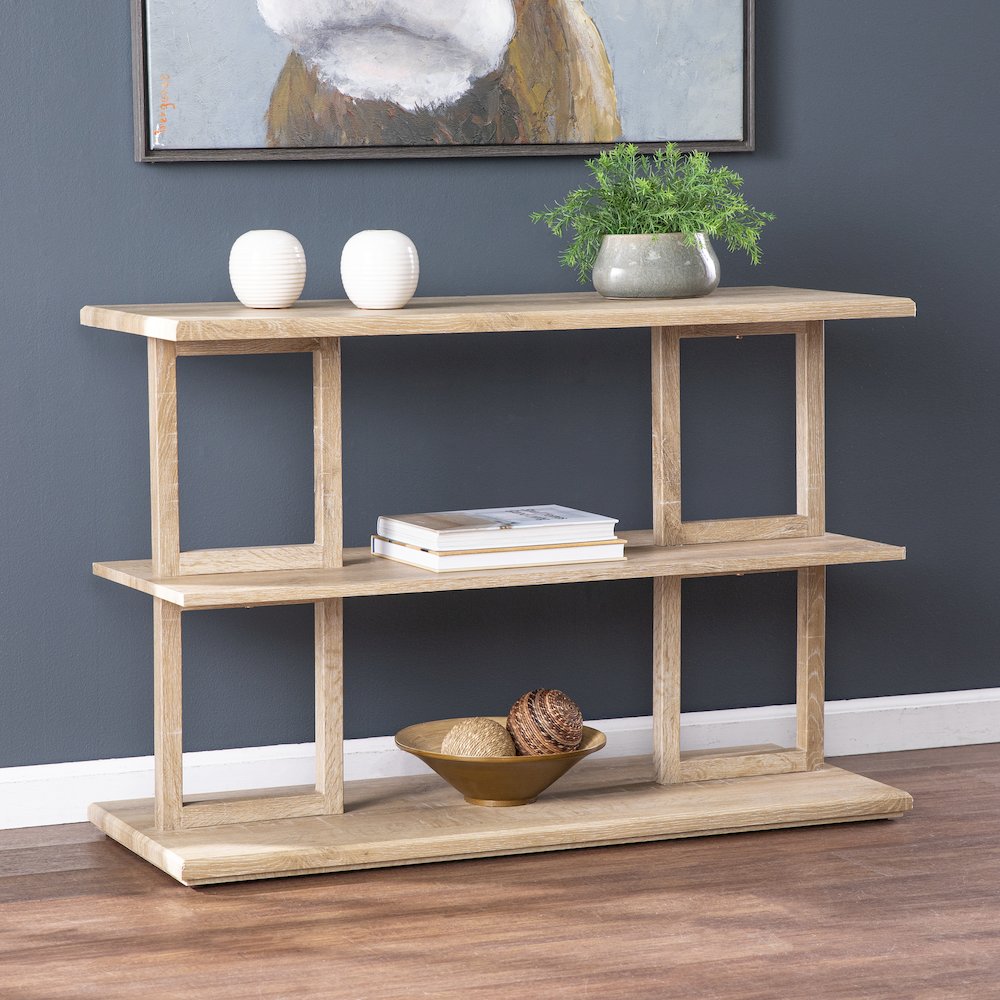 Markworth Geometric Console Table in Brown Color