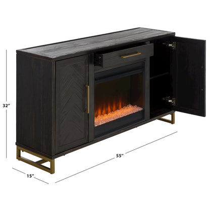 Goram 2-Cabinet 1-Drawer Reclaimed Fir Fireplace