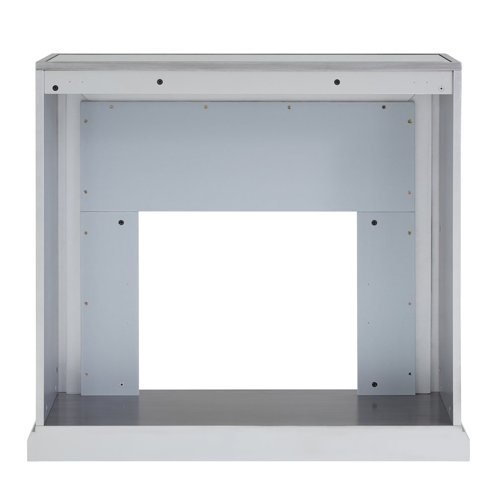 Trandling Mirrored Fireplace Set - Silver
