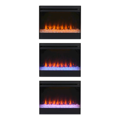 Trandling Mirrored Fireplace Set - Silver