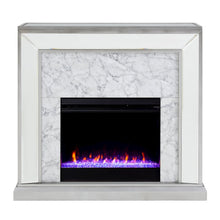 Trandling Mirrored Fireplace Set - Silver