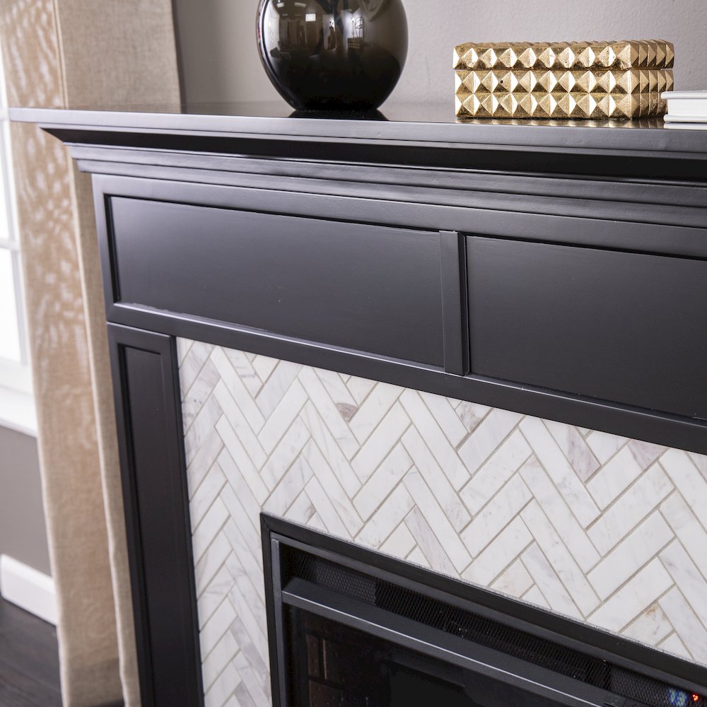 Torlington Color Changing Marble Tiled Fireplace
