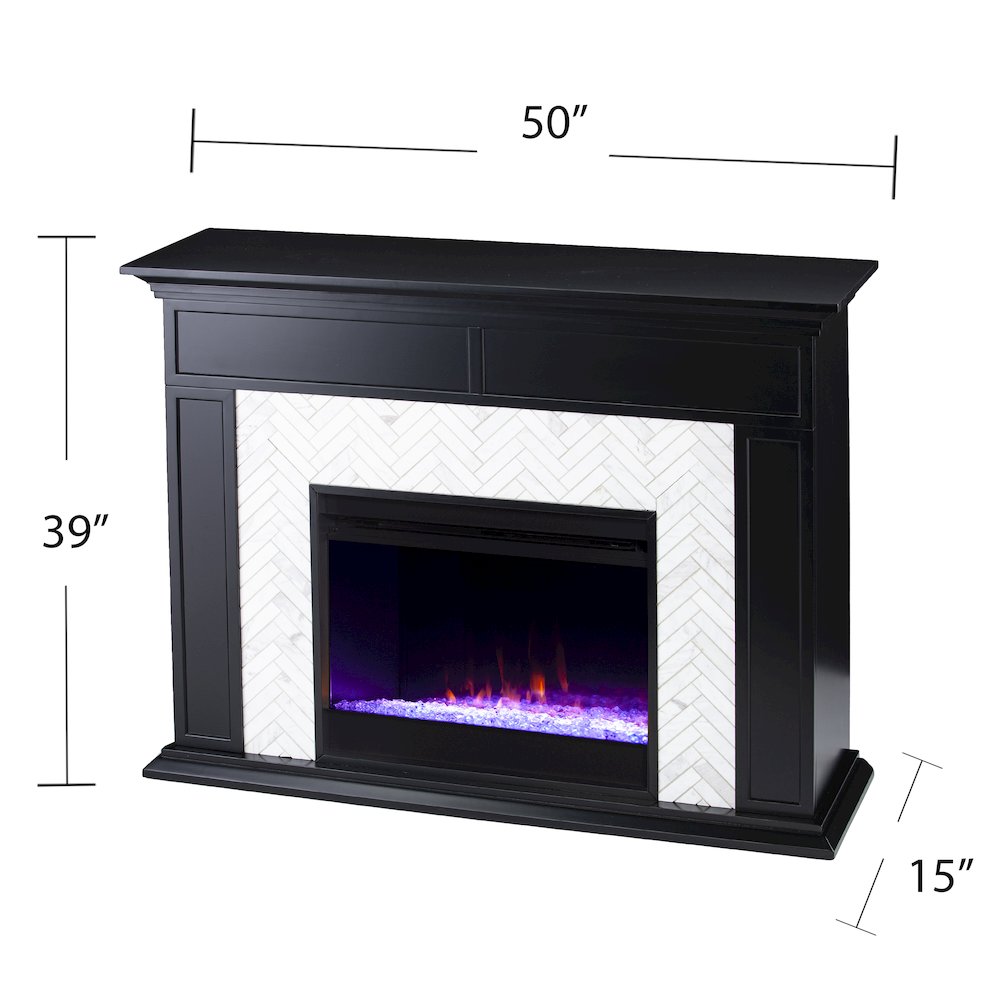 Torlington Color Changing Marble Tiled Fireplace