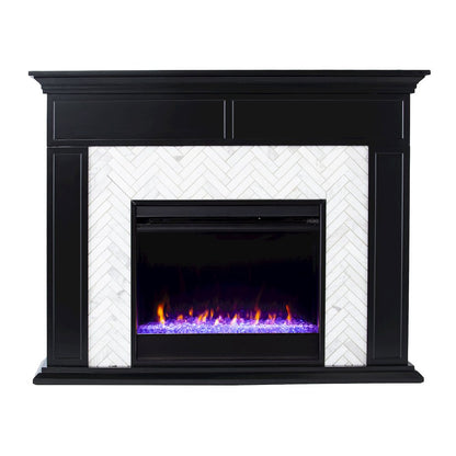 Torlington Color Changing Marble Tiled Fireplace