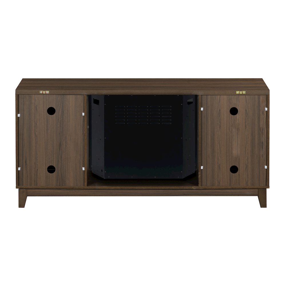 Elle 2 Door Fireplace Set - Walnut