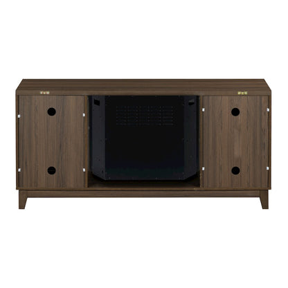 Elle 2 Door Fireplace Set - Walnut