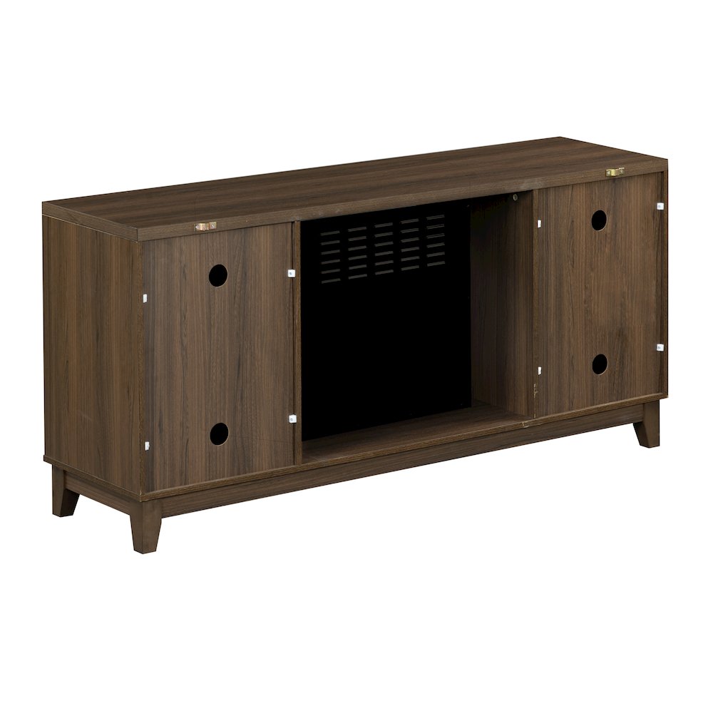 Elle 2 Door Fireplace Set - Walnut