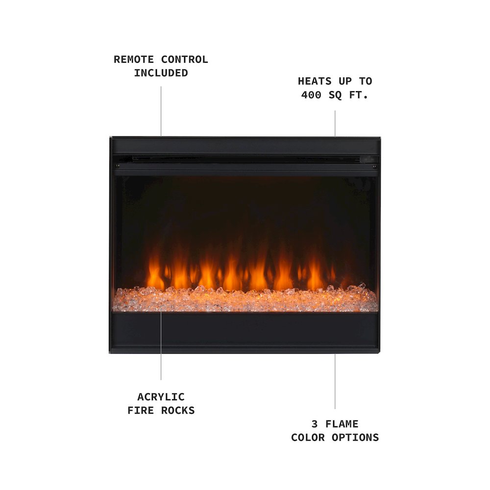 Elle 2 Door Fireplace Set - Walnut