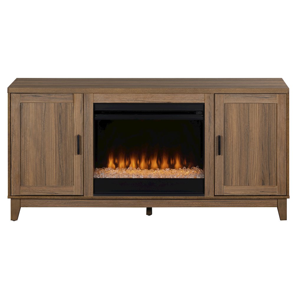 Elle 2 Door Fireplace Set - Walnut