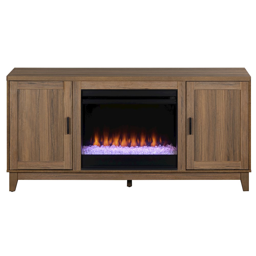 Elle 2 Door Fireplace Set - Walnut