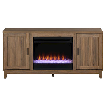 Elle 2 Door Fireplace Set - Walnut