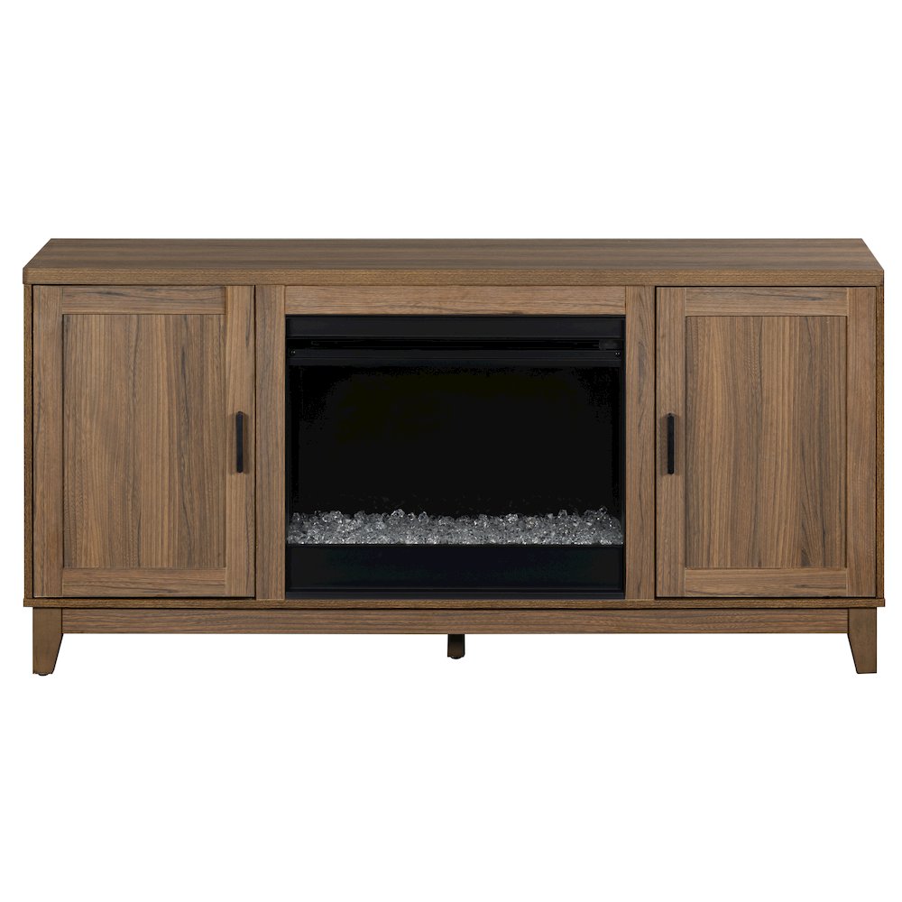 Elle 2 Door Fireplace Set - Walnut