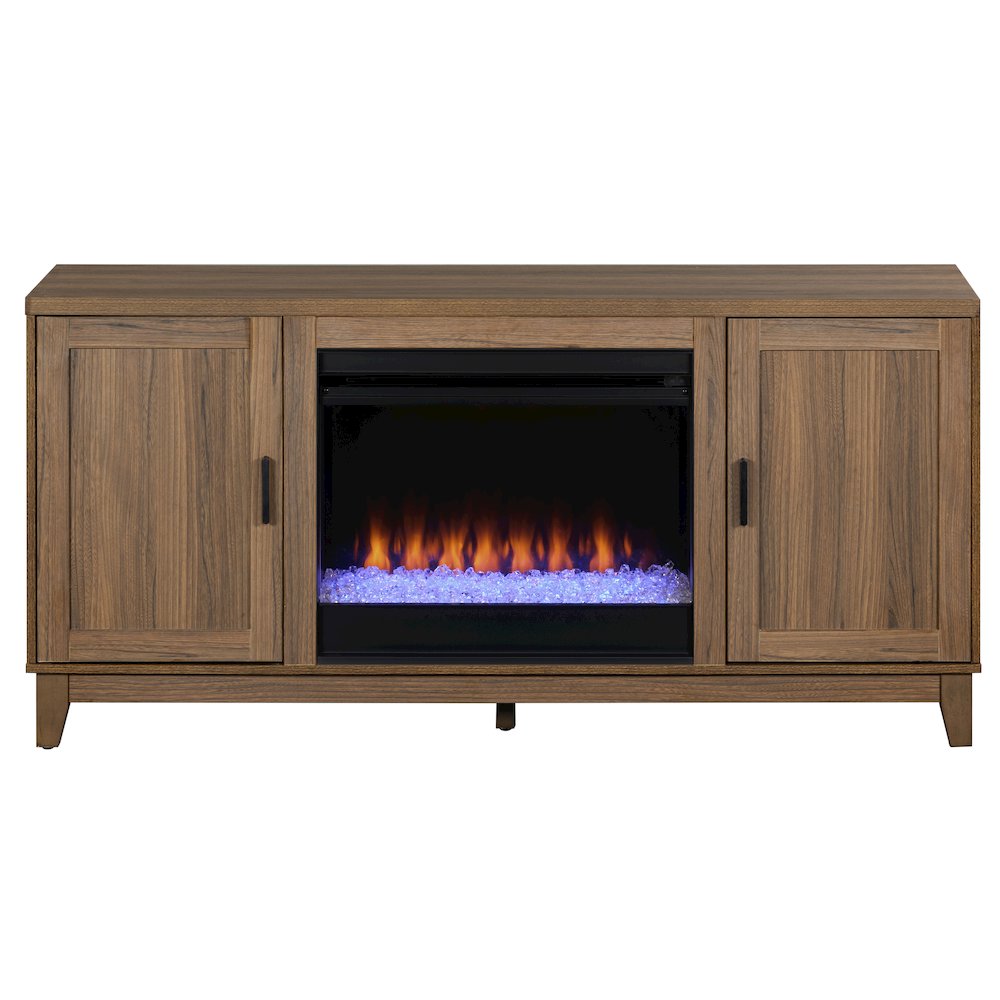 Elle 2 Door Fireplace Set - Walnut