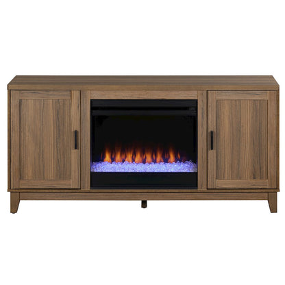 Elle 2 Door Fireplace Set - Walnut