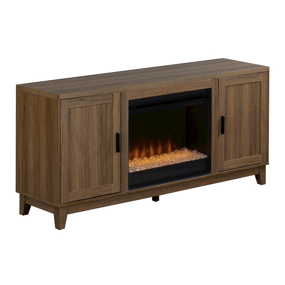 Elle 2 Door Fireplace Set - Walnut