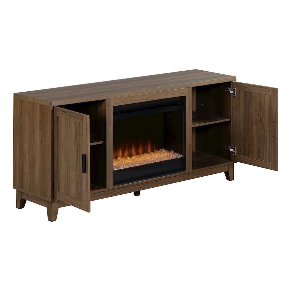 Elle 2 Door Fireplace Set - Walnut