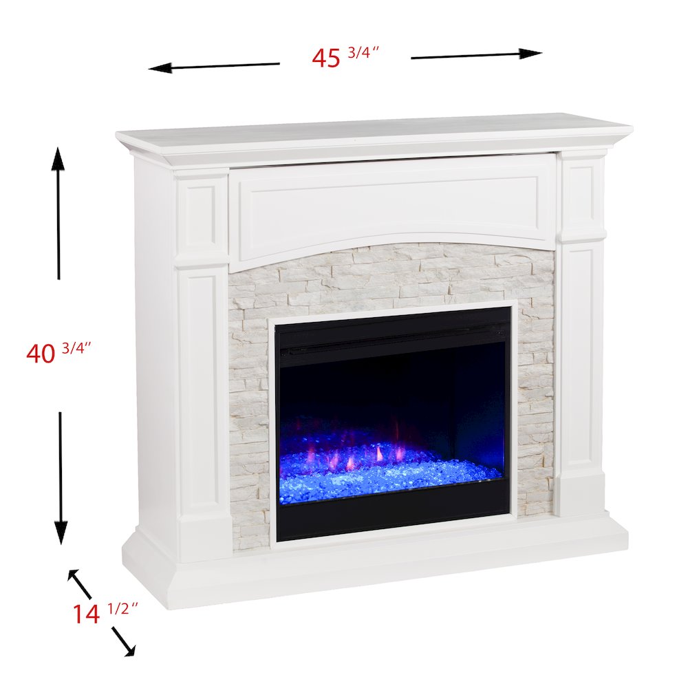 Seneca Fireplace Set - White
