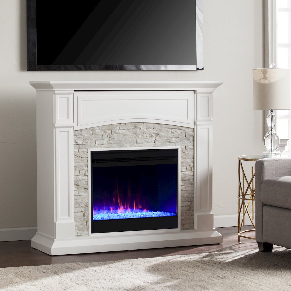 Seneca Fireplace Set - White