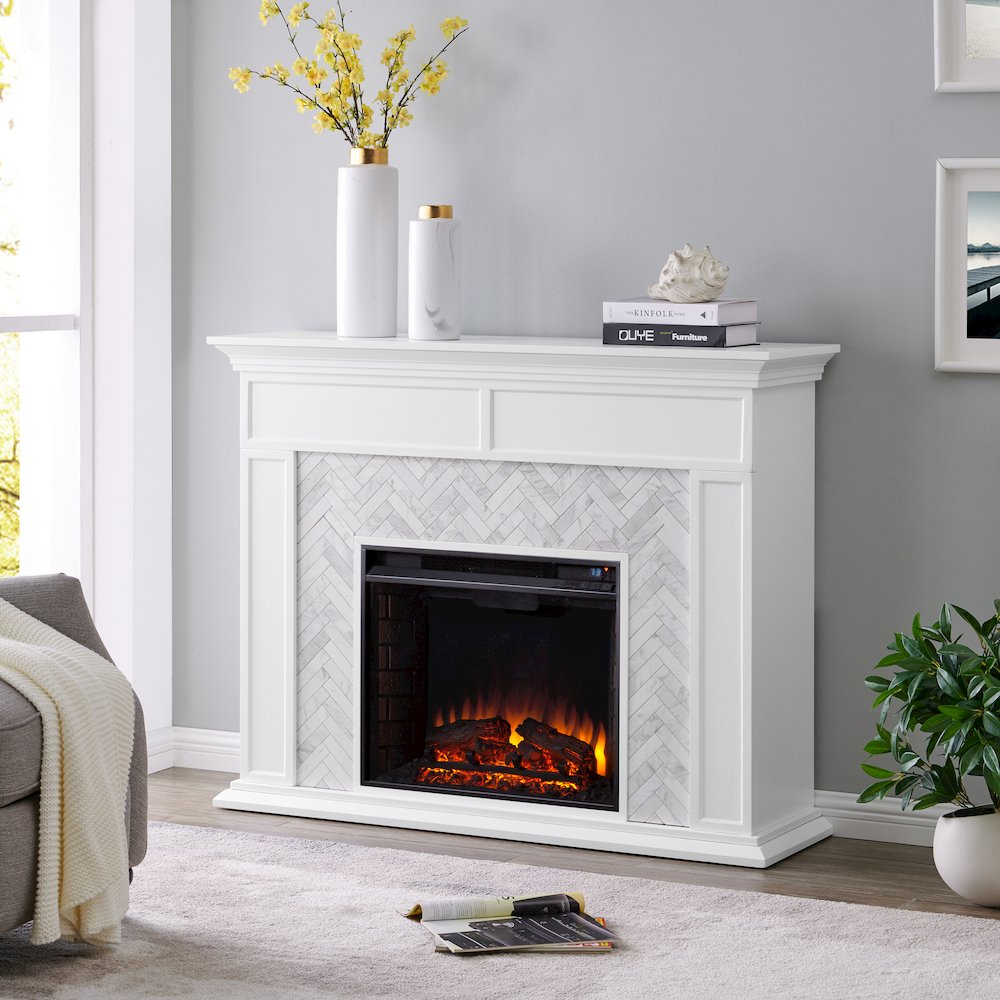 Torlington Marble Tiled Fireplace