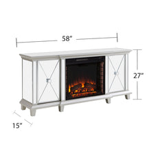 Toppington Mirrored Fireplace Set - Silver