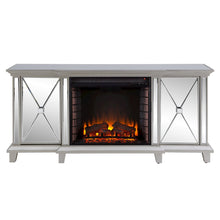 Toppington Mirrored Fireplace Set - Silver