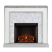 Trandling Mirrored Fireplace Set - Silver
