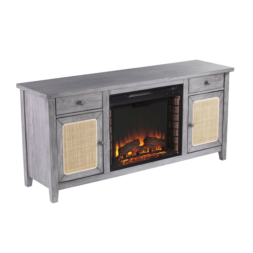 Edderton Fireplace Set - Grey