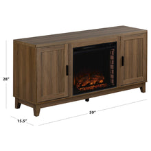 Elle 2 Door Fireplace Set - Walnut