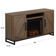 Max Two Door Fireplace Set - Walnut