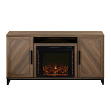 Max Two Door Fireplace Set - Walnut