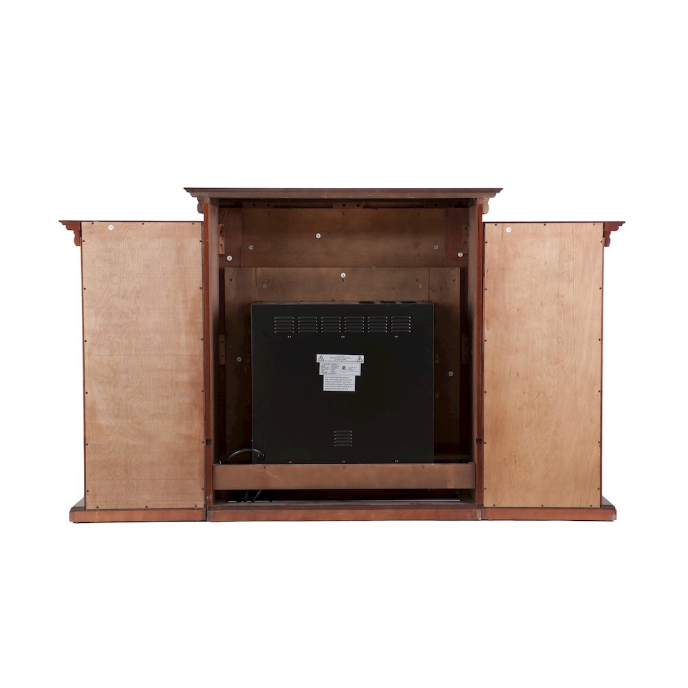 Tennyson Electric Fireplace with Bookcases - Mahogany
